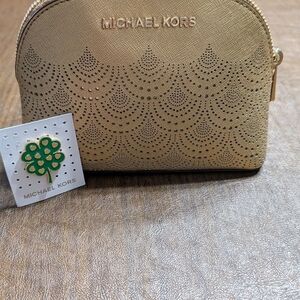 Michael Kors Gold Perforated Pouch